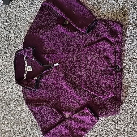 AWESOME VS PINK 1/4 ZIP PURPLE FLEECE - Picture 4 of 13